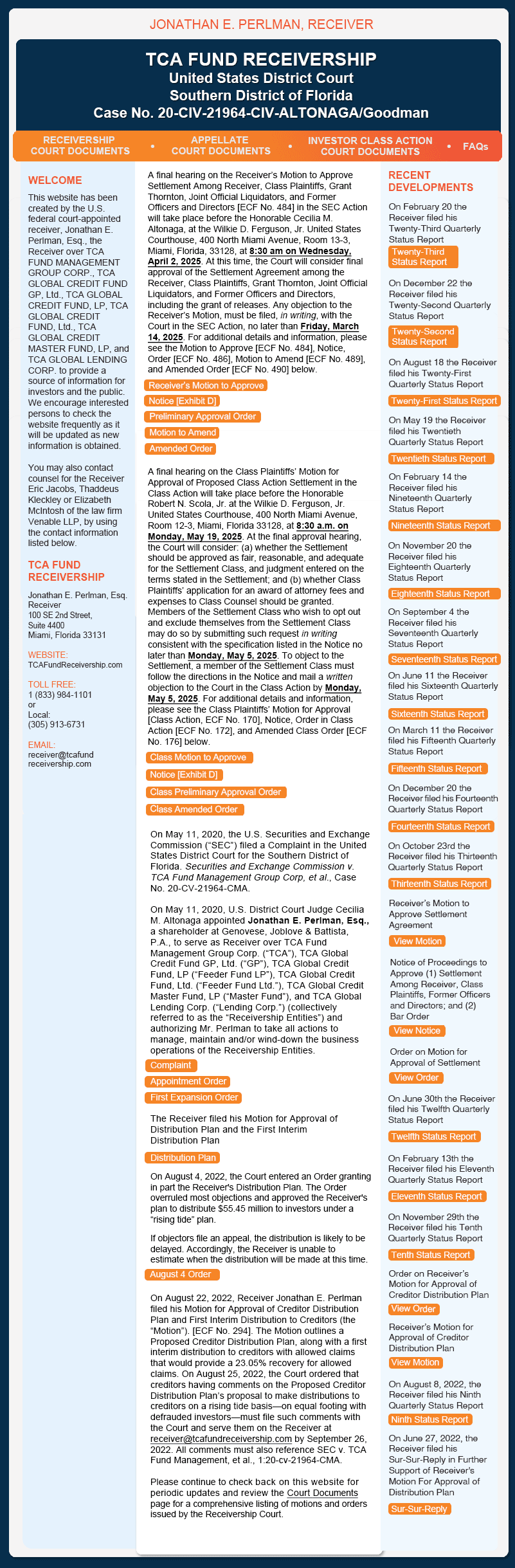 TCA Fund Receivership