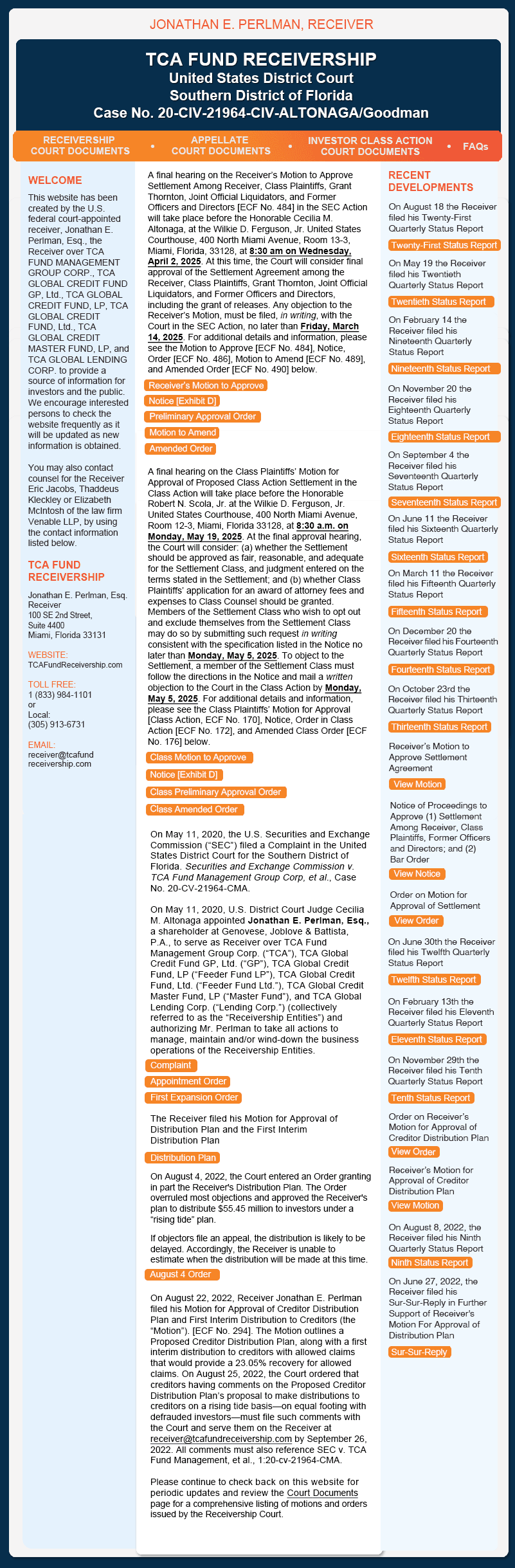 TCA Fund Receivership