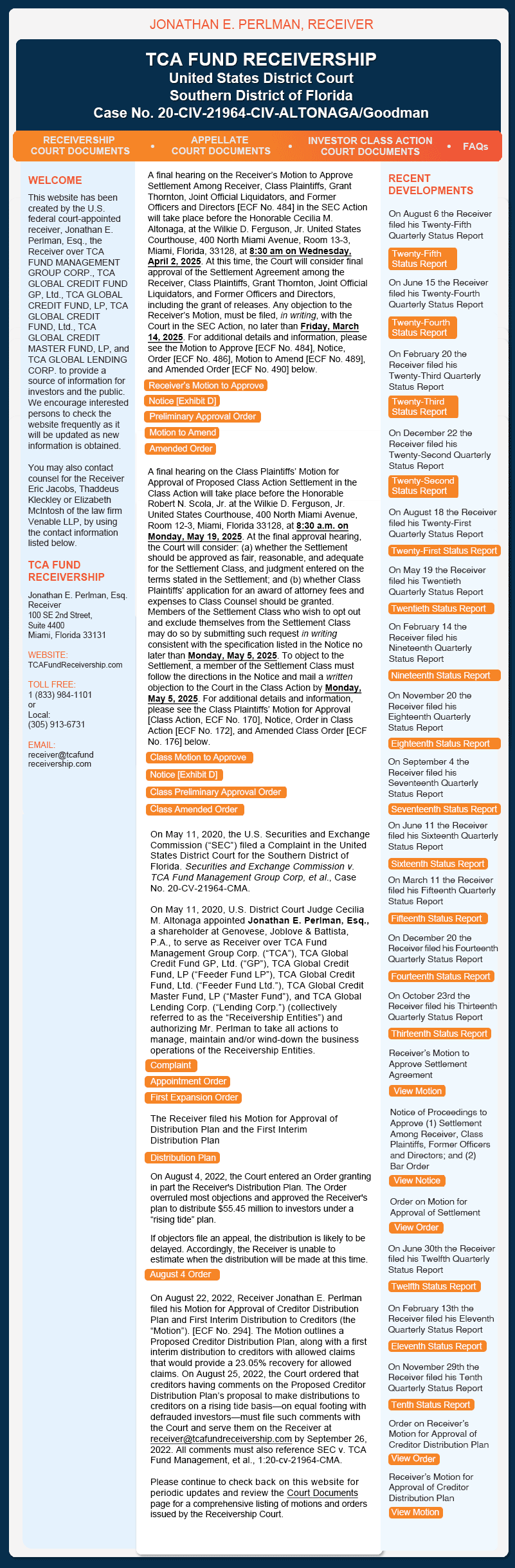 TCA Fund Receivership